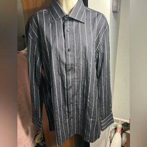 Tuvia black dress up shirt Large